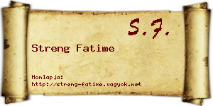 Streng Fatime névjegykártya